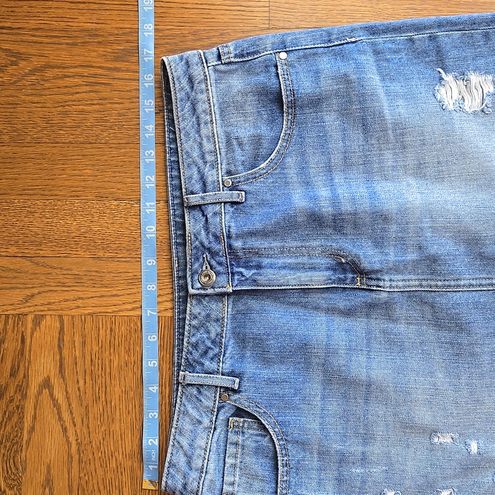 Melrose and Market blue denim skirt distressed raw hem Size 30 / M - Picture 8 of 9